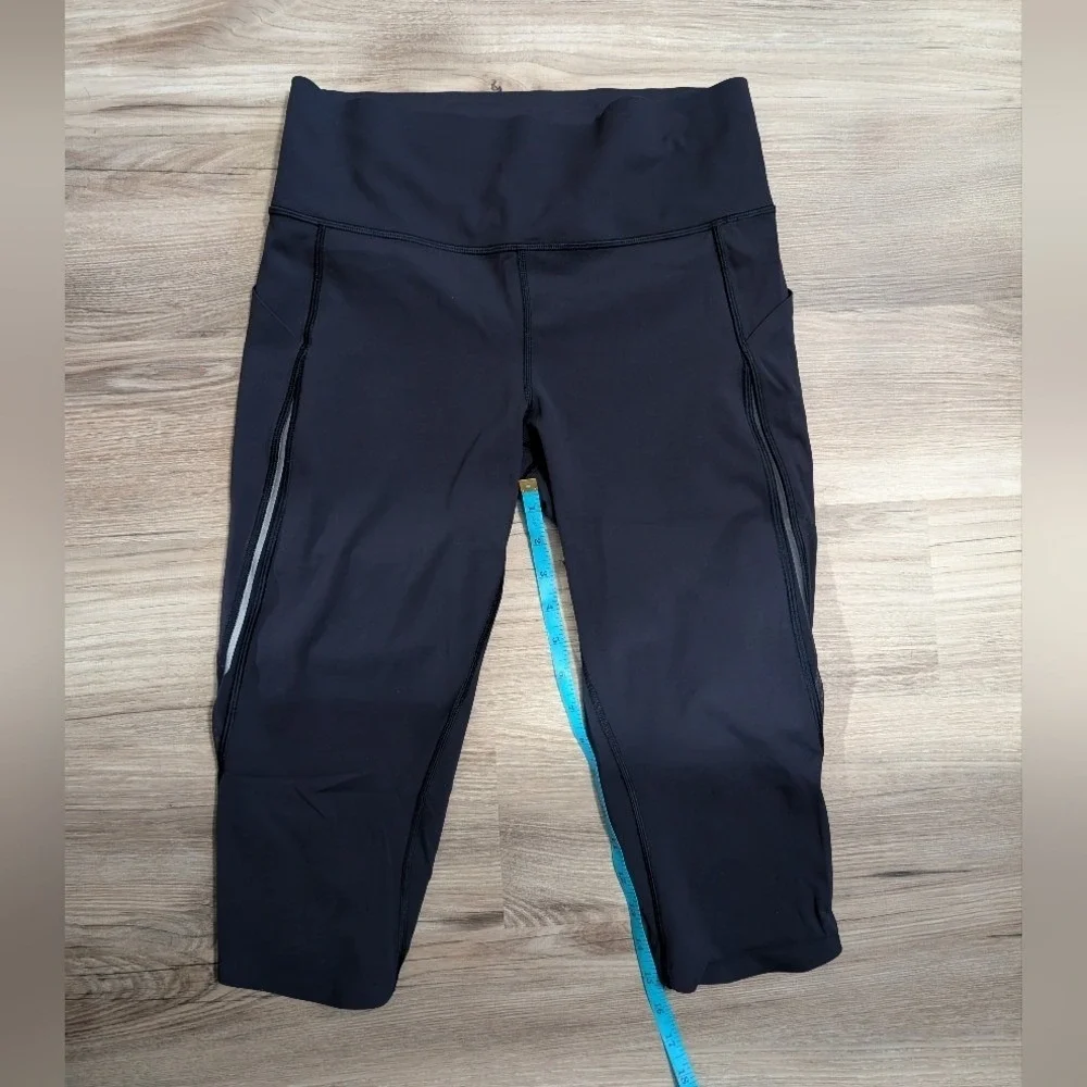 Lululemon‎ All The Right Places Crop, Size 10 Navy Blue Just Below Knee Leggings